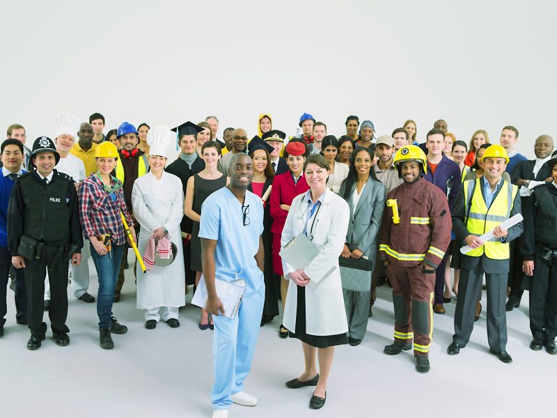 Portrait of diverse workers